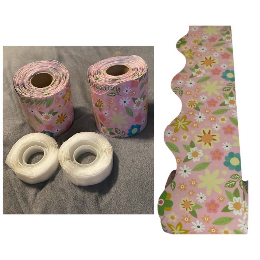 💜 Bundle 2 Colorful Borders for BulletinBoard With 200 doublesided adhesive dots